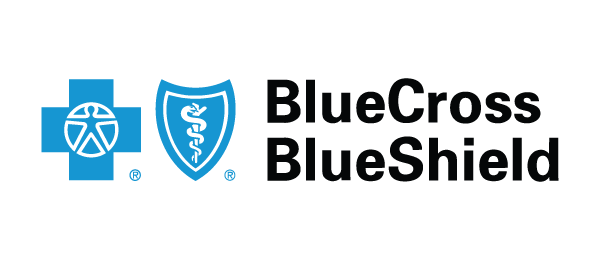 Blue Cross Blue Shield logo: blue cross and shield emblem with staff, followed by the text 'BlueCross BlueShield' on a white background, representing a health insurance brand.